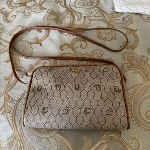 Dior neutral canvas vintage crossbody bag